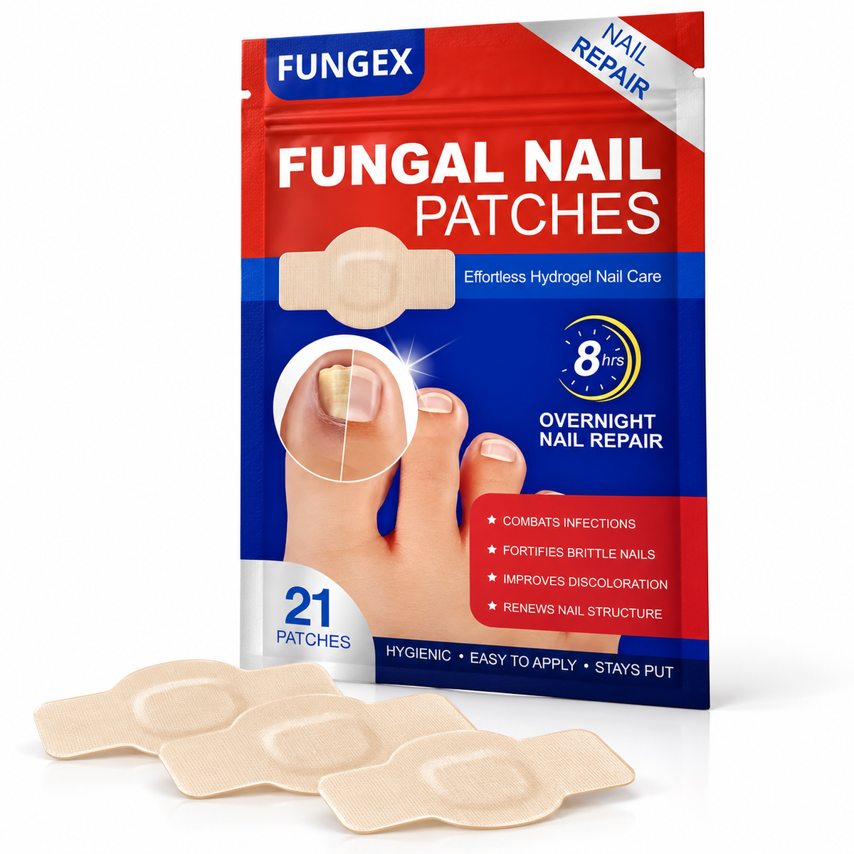 FUNGEX Fungal Nail Repair Patches | لصقات فونجيكس لإصلاح الأظافر المصابة بالفطريات